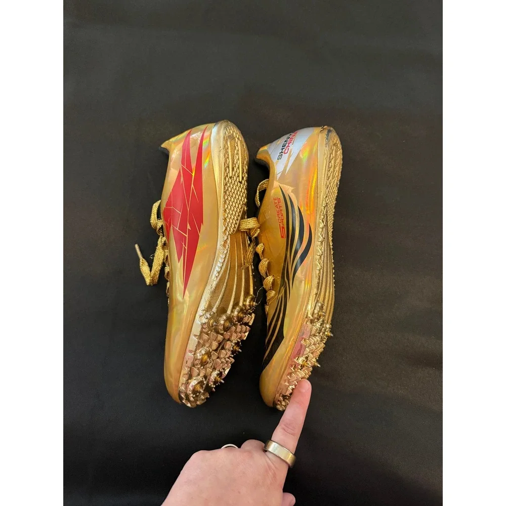 Shenya China Create Sports Track Field Spikes Gold Iridescent Mens 43 US 9.5
